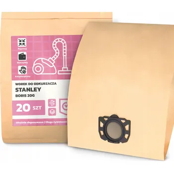 Sáček do vysavače 20x SÁČEK do VYSAVAČE Stanley BORIS 20G Papírový Velký Sáček Sáčky 2A-W