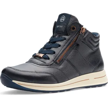 Dámské tenisky ARA dámské kotníkové tenisky širší s postranními zipy kožené modré | 12-24808-17 Osaka Velikost: 38.5