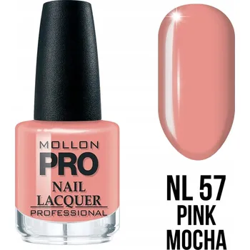 Lak na nehty 57. Pink Mocha - Klasický lak na nehty s vytvrzujícím účinkem Hardening Nail Lacquer 15 ml - Mollon PRO