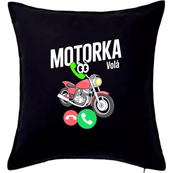 Polštář Karikatura motorka silnice volá - Polštář 50x50 - 50x50 - Včetně výplně ( Černá )