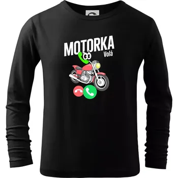 Chlapecké tričko Karikatura motorka silnice volá - Triko dětské Long Sleeve - 122 cm/6 let ( Černá )