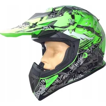 Helma na motorku MOTOCYKLOVÁ PŘILBA CROSS ENDURO QUAD ATV SAFEBET HF-116 Q84 NEON GREEN XL