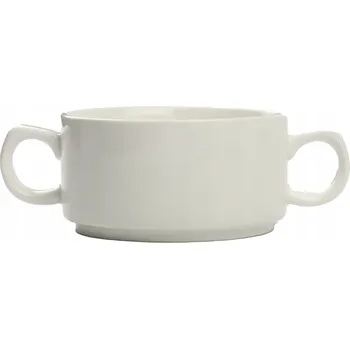 Keramická miska na vývar 300 ml bílá s oušky klasická