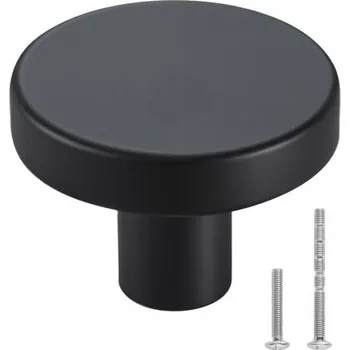 Nábytkové kování Úchytky na skříňky VEVOR, balení 10 kusů, 32 mm černé úchytky na zásuvky a dveřní kliky ze slitiny zinku, houbovité kuchyňské úchytky, úchytky na komody, kování na skříňky se šrouby pro koupelnové skříňky a zásuvky