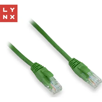 Síťový kabel LYNX CS LYNX UTP patch kabel Cat5e, PVC, CCA, 3m, zelený LX-UTP5E-030-GREEN