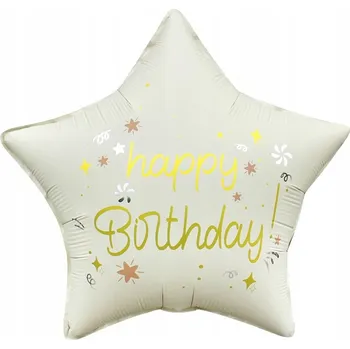 Balónek Fóliový balónek "Happy Birthday", bílý matný, Godan, 45 cm, STR