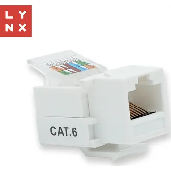 Síťový kabel LYNX CS LYNX keystone UTP Cat6, samozařezávací, 90stp., bílý LX-KST-TL-90-CAT6-UTP