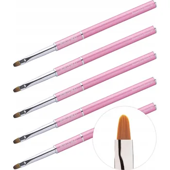 Kosmetický štětec Aba Group Růžový štětec na gel kulatý č. 4 Kulatý štětec na gel #4 - 5 ks