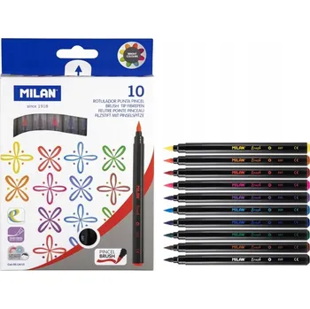 Sada FIXY se štětcovou špičkou, 10 barev, POPISOVAČE Milan Art