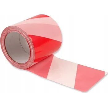 Lepicí páska Výstražná páska 100mm x 100m bílo-červená