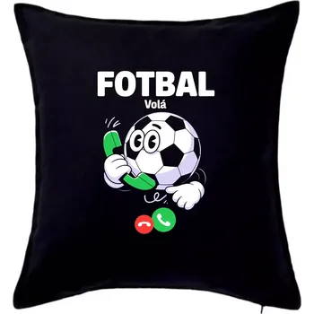 Polštář Karikatura fotbal volá - Polštář 50x50 - 50x50 - Pouze potah ( Černá )