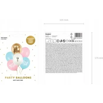 Balónek BALÓNKY BOY OR GIRL Baby Shower barevné 30 cm 6 Ks