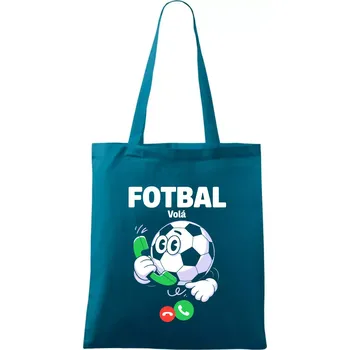 Karikatura fotbal volá - Taška bavlněná - 42 x 38 cm ( Petrolejová )