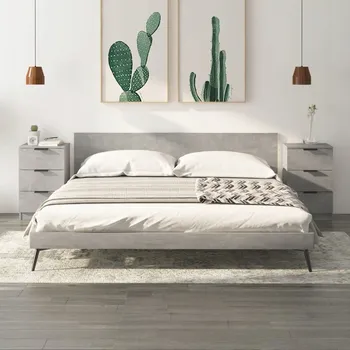 Noční stolek Noční stolky VidaXL 811277 40x36x65 cm šedý beton 2 ks