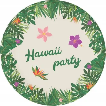 Talíř Narozeninové talířky Hawaii Party Havaj, 18 cm 6 Ks