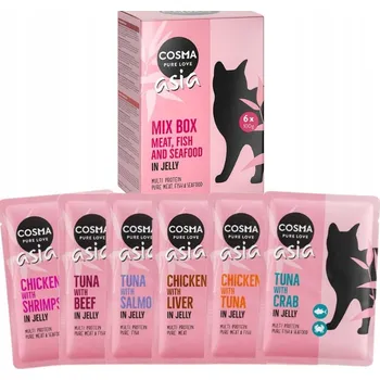 Krmivo pro kočku Mokré krmivo pro kočky Cosma Asia kapsičky 100g mix chutí 6 x 100g 0,6 kg