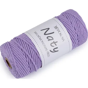 Příze Bavlněná pletací příze macrame Naty Ø3 mm rozčesávací