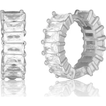 Náušnice Stříbrné náušnice kroužky se zirkony