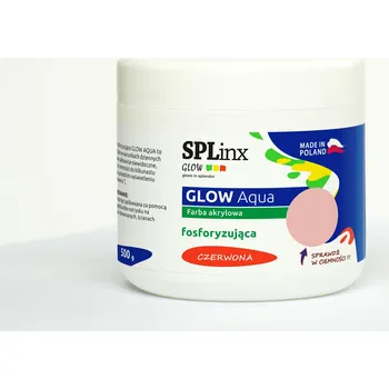 Speciální výtvarná barva GLOW AQUA Fosforeskující akrylová Barva červená 500 g