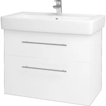 Koupelnový nábytek Dřevojas - Umyvadlová skříňka Q MAX SZZ2 80 - N01 Bílá lesk / Úchytka T02 / L01 Bílá vysoký lesk 60193B