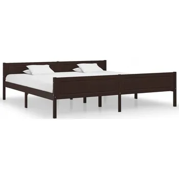 Postel Čalouněná dvoulůžková postel VidaXL 200x200 cm, odstíny hnědé