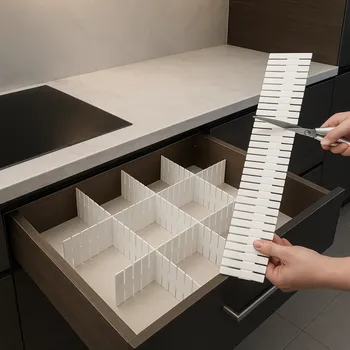 Interex Sada 4 organizérů do zásuvek / Bílá