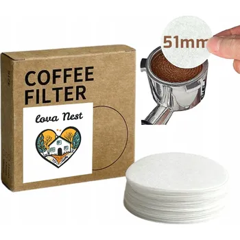 Příprava kávy PAPÍROVÉ FILTRY Lova Nest PRO PÁKOVÉ ESPRESSO KÁVOVARY, PORTAFILTR – 100 ks, 51 mm