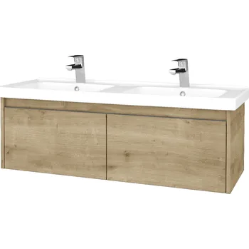 Koupelnový nábytek Dřevojas - Umyvadlová skříňka BONO SZZ2 125 (dvojumyvadlo Harmonia) - D09 Arlington / Úchytka T34 / D09 Arlington 204266K