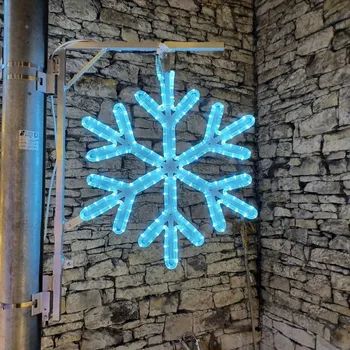 Vánoční stromek DECOLED LED světelná vločka V, na sloupy VO 3D tisk, pr. 67 cm, ledově bílá