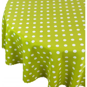 ubrus Ubrus Odolný vůči skvrnám Puntíky Hrášky Zelený Kulatý prům. 120 cm