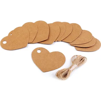 Dárková visačka Visačka / jmenovka s jutovým provázkem srdce, kolečko Varianta: 1 hnědá přírodní srdce, Balení: 1 sáček