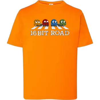 Chlapecké tričko detske-levne-bavlnene-tricko-potisk-pacman-Beatles Barva: Orange - oranžová, Dětská bavlněná trička JHK: M