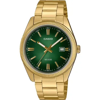 Hodinky Casio pánské hodinky MTP-1302PGC-3AVEF elegantní zeleno-zlaté