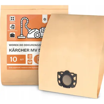 Sáček do vysavače 10x SÁČEK do VYSAVAČE Kärcher MV 5 P Papírový 2-vrstvý Sáček SÁČKY 2A-W