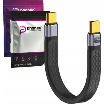 Datový kabel Kabel Phoneo USB-C - USB-C 0,13 m černý