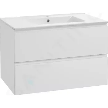 Koupelnový nábytek kielle Skříňka včetně umyvadla, 80x55x46 cm, 2 zásuvky, lesklá bílá 50002S80