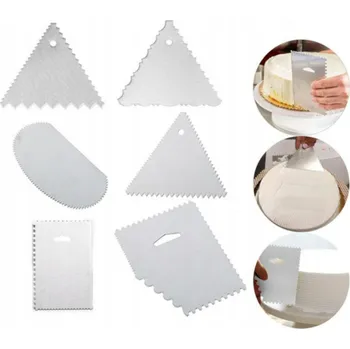 Vrták Kovová škrabka stěrka, sada 6 kusů na zdobení krémových dortů