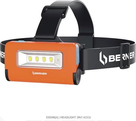 Berner - Aku čelová svítilna 2 v 1 Micro USB