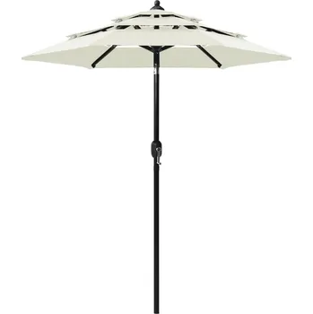 Slunečník vidaXL 3stupňový zahradní slunečník hliníková tyč pískový 2 m