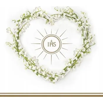 Papírový ubrousek Ubrousky k prvnímu svatému přijímání Pol-Mak srdce IHS 33 x 33 cm 20 ks