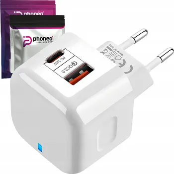 SÍŤOVÁ NABÍJEČKA Phoneo RYCHLÁ QC 3.0 PD 20W pro TELEFON a TABLET