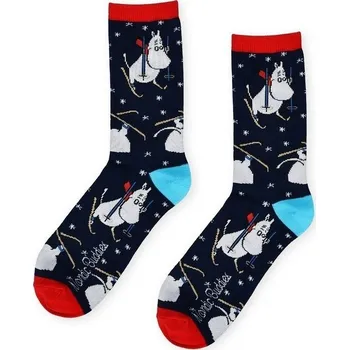 Pánské ponožky Ponožky Mumínek na lyžích 40-45 tmavě modré, NordicBuddies Finsko