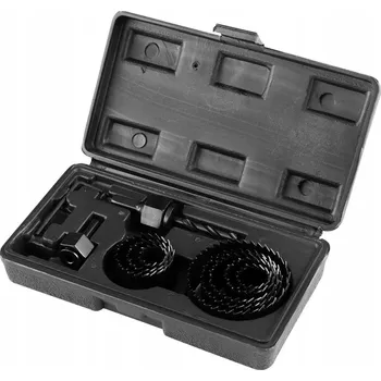 Vrták Děrovačky na dřevo s adaptéry, krajka 19 - 64 mm, sada 12 Ks GRAPHITE