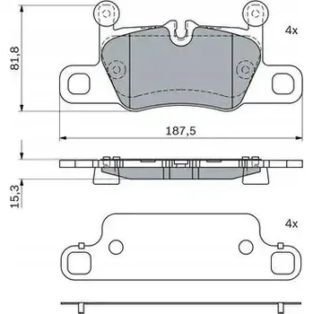 Brzdová destička BRZDOVÉ DESTIČKY ZADNÍ 0 986 424 972 BOSCH PORSCHE