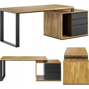 Psací stůl Obdélníkový psací stůl Deerhorn 194 x 70 x 75 cm černý