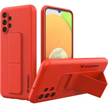 Pouzdro na mobilní telefon Silikonový kryt Wozinsky Kickstand pro Samsung Galaxy A13 5G červený