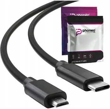 Datový kabel Kabel Phoneo USB-C na microUSB-B, 2 m, černý