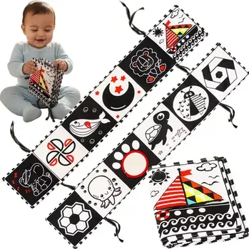 Hračka pro nejmenší Kruzzel 26461 Senzorická kontrastní kniha pro miminka