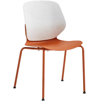Jídelní židle ROSA židle plastová, cihlově oranžová/bílá