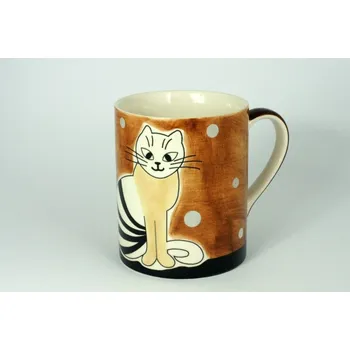 Hrnek s kočičkou hnědý 0,6l (Hnědý hrnek s kočkou)